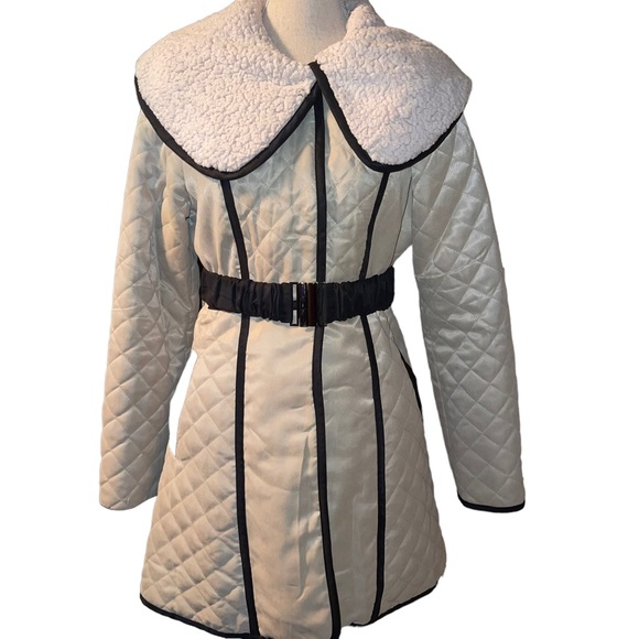 Ryu Jackets & Blazers - Ryu 3/4 Length Coat Women’s Size Small Belted Black and Cream